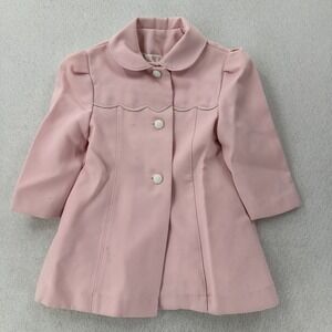Vintage Toddler Girl Pink Peacoat Jacket Freeway Fashions SZ4 READ